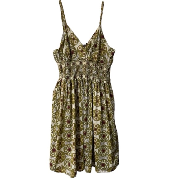 spread control new york Dresses & Skirts - SPREAD CONTROL New York Spaghetti Strap Green Patterned Dress Size Large